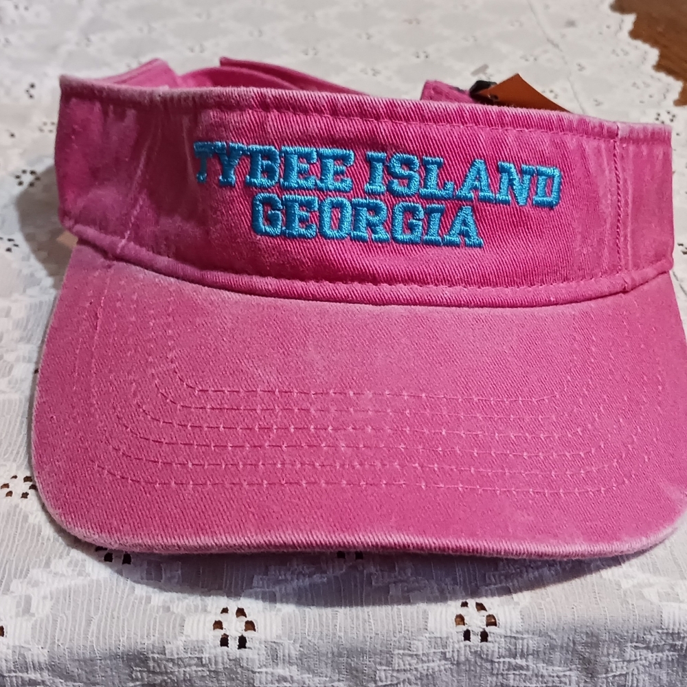 NWT Distressed Pink Tybee Island Visor